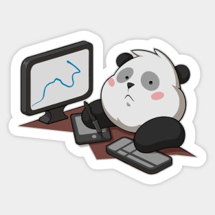 Digital Art Panda Sticker